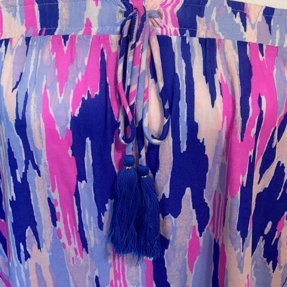 WOMEN’S lilly pulitzer one too many palma tube top amethyst ikat print size S - Picture 5 of 9